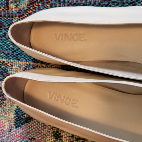 Vince Italian Leather Maxwell Ballet Flat Ivory Women's 9 - Picture 2 of 7